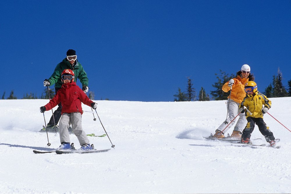 Skiers at Red Mountain Resort