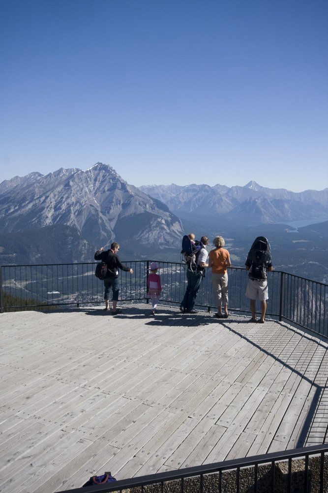 The summit of Sulphur Mountain above Banff in winter