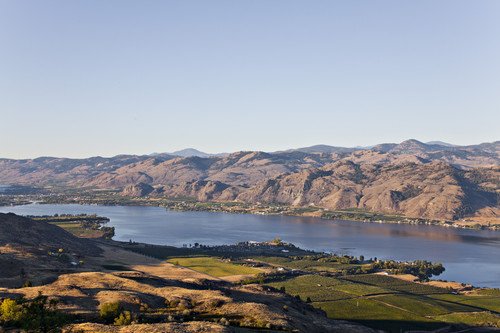 Osoyoos Lake surrounded by the hills of the Okanagan